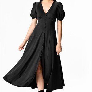 Eshakti Black Jersey Button up Empire Dress - 2XL